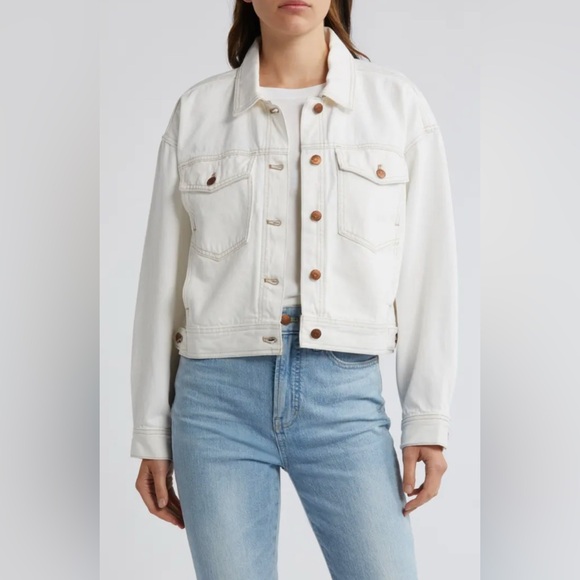 Madewell Crop Denim Jacket - Picture 1 of 6